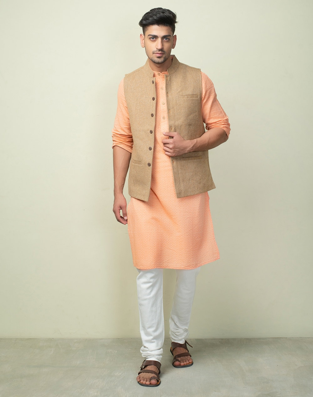 Woolen Tweed Nehru Jacket